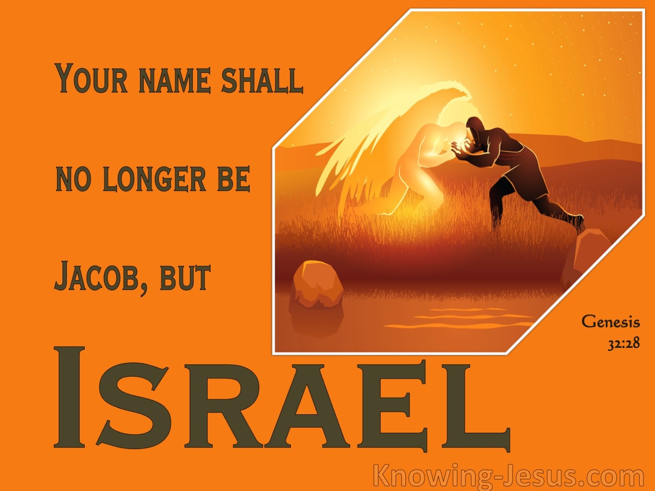 Genesis 32:28 Your Name Shall No Longer Be Jacob, But Israel (brown)